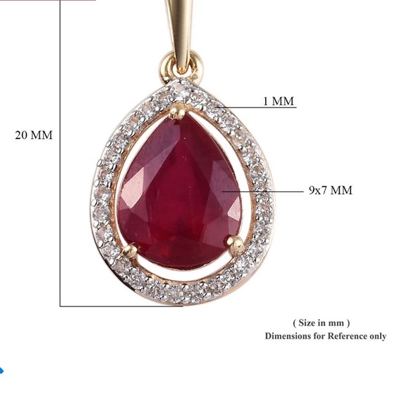 ♥️10K Yellow Gold Genuine Ruby Pendant♥️ - Picture 13 of 13